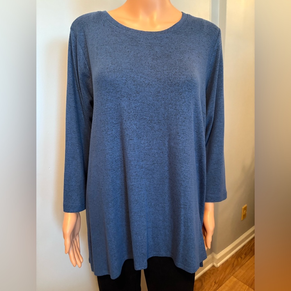Grace Heathered Blue Top
